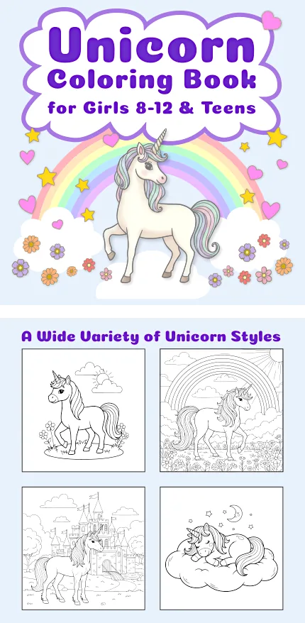 Unicorn Coloring Book for Girls